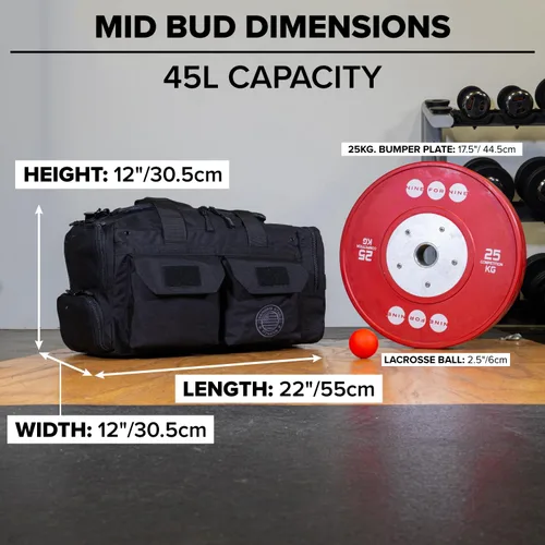 Miniatura 5 de Serious Steel Fitness Bolsa de gimnasio de nailon 1000D resistente (Mid BUD - Negro)
