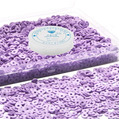 Miniatura 18 de 4000 cuentas de arcilla para hacer pulseras, espaciador de polímero, plano para manualidades, joyas, collares, aretes, kit de fabricación de aretes