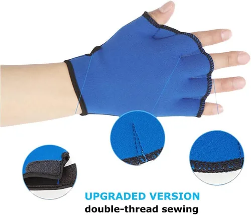 Miniatura 4 de MEKOTSK 1 par de guantes de entrenamiento de natación para ayudar a la resistencia de la parte superior del cuerpo, guantes de natación Aqua Fit