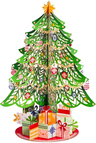 Miniatura 7 de Paper Love Tarjeta de Navidad desplegable, ramo de flores 3D con recuerdo, regalo de decoración navideña, 10 x 7 pulgadas con sobre y etiqueta