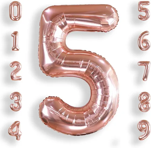 Miniatura 24 de AULE Globos grandes de 40 pulgadas con números 0 azules, globos grandes de números de aluminio, decoraciones de fiesta de cumpleaños de helio