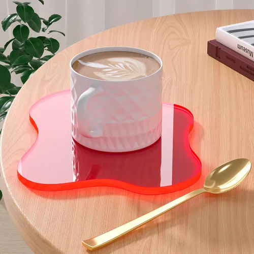 Miniatura 21 de Posavasos Decorativos de Acrílico, Posavasos Irregulares para Bar y Bebidas, Posavasos para Taza de Café con Forma de Nube Transparente, Perfecto