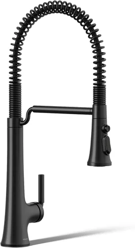 Miniatura 14 de KOHLER 23767-BL Grifo de tono de barra de cocina de un solo mango, grifo de fregadero de preparación, grifo de barra húmeda, grifo para fregadero
