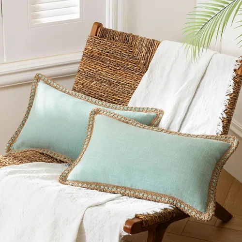 Miniatura 26 de Phantoscope Farmhouse - Fundas de almohada decorativas para exteriores, Poliéster & Mezcla de poliéster, Beige, 18" x 18