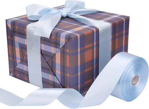 Miniatura 4 de Cinta de satén azul cielo de 1-1/2 pulgadas, rollo de 50 yardas de cinta de tela sólida para invitaciones de boda, ramos de novia, costura