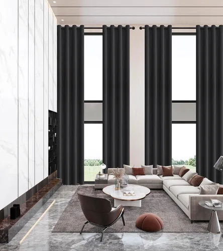 Miniatura 3 de Qiseca Cortinas extralargas de 132 pulgadas de largo para sala de estar, cortinas de techo de 11 pies, ventanas altas hechas a medida de 2 pisos