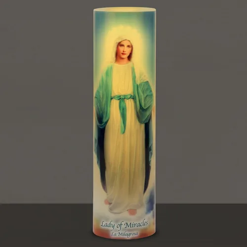 Miniatura 3 de Señora de los milagros, vela LED sin llama de oración devocional