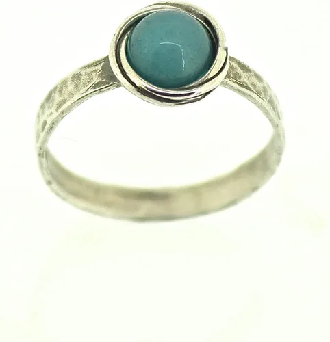 Miniatura 15 de Anillo de plata de ley con piedras preciosas para mujer, anillo apilable de piedra martillada, anillo de piedra natal