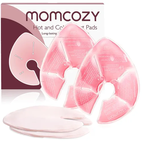 Momcozy - Paquetes de terapia mamaria más grandes, almohadillas mamarias frías y calientes con 2 cubiertas suaves, artículos esenciales para la