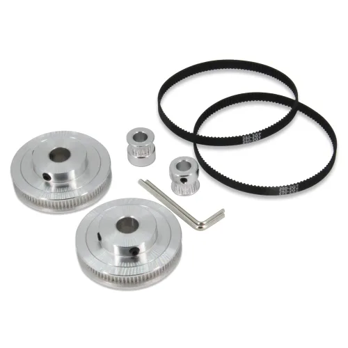 Miniatura 7 de 2Kit 2GT Rueda síncrona 20 y 30 dientes de 0.197 in de diámetro de aluminio Polea de sincronización con 2 piezas de longitud 7.874 in de ancho