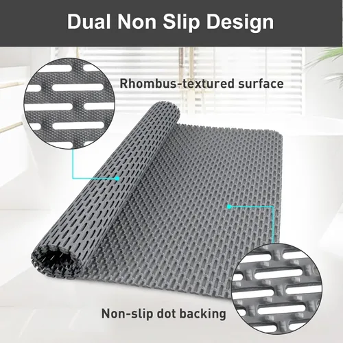 Miniatura 3 de Alfombrilla de ducha antideslizante: 35 x 24 pulgadas, extra grande para ducha interior, tapete de ducha antideslizante de PVC recortable, sin olor