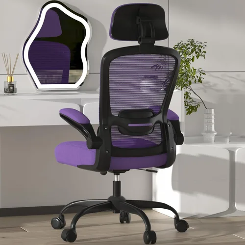 Miniatura 11 de Mimoglad Silla de Oficina, Silla de Escritorio Cómoda - Silla Ergonómica de Computadora de Respaldo Alto con Soporte Lumbar Ajustable y Negro mate