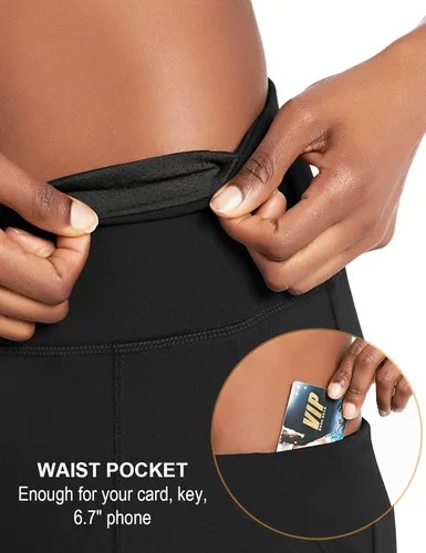 Miniatura 4 de BALEAF Bermudas de correr de cintura alta con bolsillos para mujer de 7 pulgadas