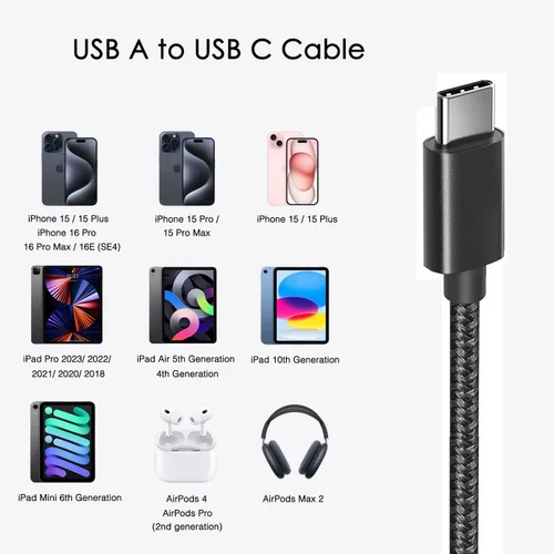 Miniatura 7 de Cargador de pared con 2 cables tipo C de 6.6 pies para iPhone 15 16 17 PS5 Controller Fire 10 Cargador de tableta para Kindle Kids Fire, tableta