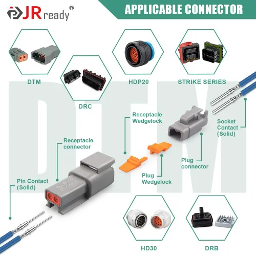 Miniatura 7 de JRready Deutsch - Conectores y enchufes sólidos tamaño 20 - ST6282 20 pares macho 0460-202-20141/clavijas hembra 0462-201-20141, se adapta a