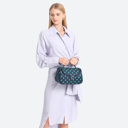 Miniatura 6 de Yeiotsy - Bolsa para cosméticos, neceser, para viaje, a lunares / Estuche de maquillaje para mujer Azul marino