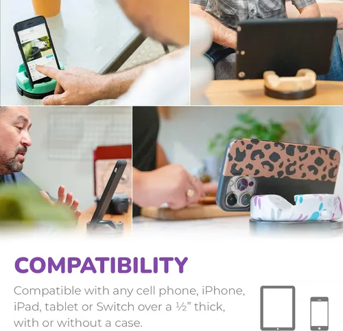 Miniatura 4 de GoDonut Plus+ Soporte esmaltado para teléfono (base giratoria), accesorio de montaje portátil, acceso al puerto de carga, compatible con tabletas