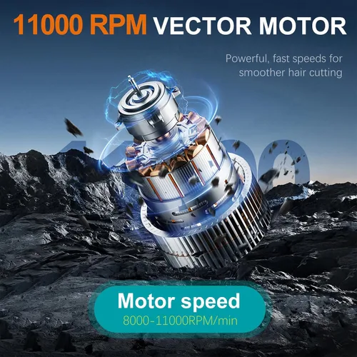 Miniatura 3 de VGR 668 cortapelos para hombres profesionales, 11000 RPM motor vectorial cortapelos de peluquería inalámbrico de cerámica y DLC, kit de corte