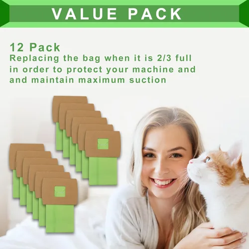 Miniatura 6 de Paquete de 12 bolsas de vacío compactas tipo BB PKBB12DW de repuesto para Oreck XL Buster B bolsas de vacío BB180 BB280 BB850 BB870 BB900 BB1000