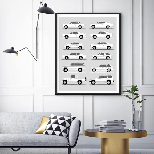 Miniatura 3 de Idea Network Póster hecho a mano compatible con AMC, arte de pared hecho a mano, decoración de lo mejor de American Motors Corporation Generations