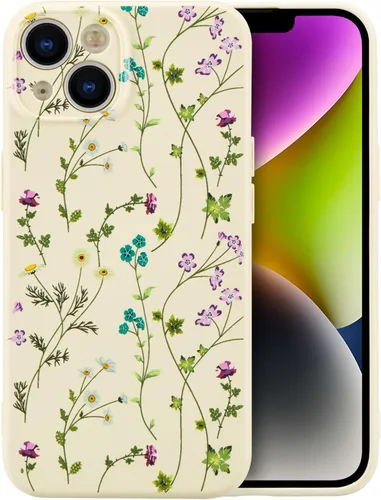 Miniatura 118 de RALEAVO Funda Floral para iPhone 12, Cubierta de Silicona Líquida con Bonito Patrón de Rama de Flores para Niñas y Mujeres, Funda Protectora de Goma