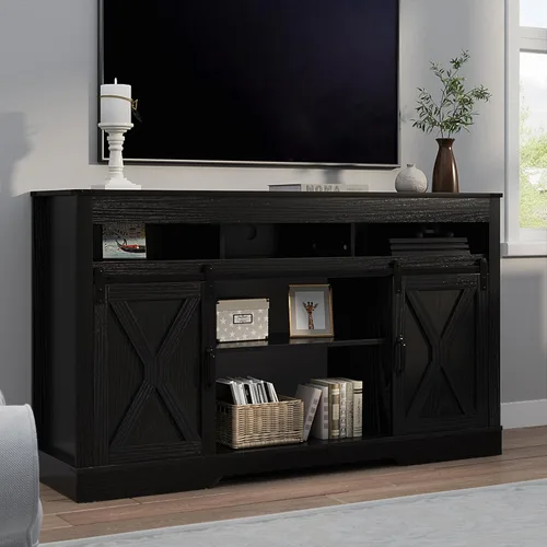 Miniatura 15 de RoyalCraft Soporte de TV con Chimenea Estilo Granja para TV de más de 65 pulgadas, Centro de Entretenimiento con Chimenea Eléctrica de 23