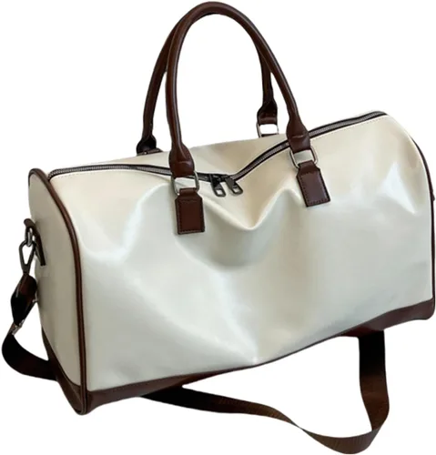 Large Capacity Fitness Bag Travel PU Leather Shoulder Luggage Fashion Sport Overnight For Vacation Travel For Women Men Overn