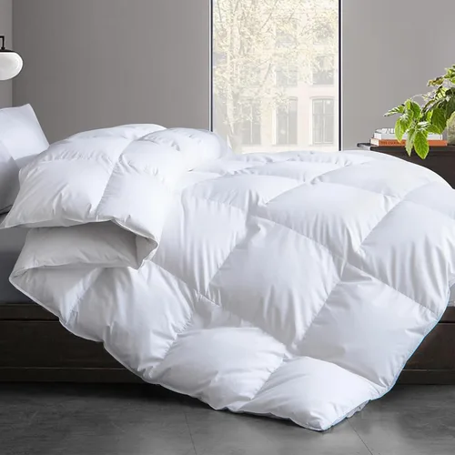 Miniatura 14 de Relleno de edredón de fibra de plumas y plumón tamaño Queen, funda 100% algodón, relleno de edredón negro para todas las estaciones, ropa de cama