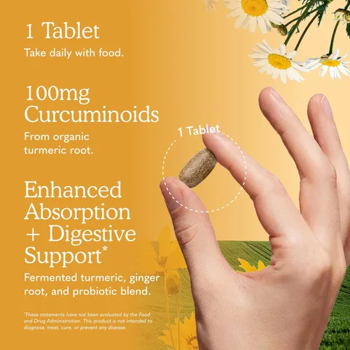 Miniatura 5 de Garden of Life mykind Organics 120 tabletas para respuesta inflamatoria de cúrcuma extrafuerte 100mg de curcumina, 95% curcuminoides/pimienta