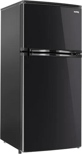 Miniatura 11 de RecPro Refrigerador RV de 3.3 pies cúbicos de 12 V Refrigerador negro con estantes ajustables, almacenamiento en puerta para 18 latas, puerta