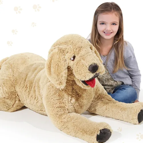 Miniatura 9 de Geosar Animales de peluche de perro de 15.7 pulgadas, suaves juguetes de peluche Golden Retriever, almohada de peluche grande para abrazar, regalos