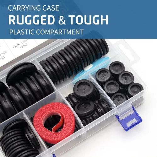 Miniatura 2 de Vrupin Kit Surtido de 66 Ojales de Goma, Tapones para Orificios de Taladro Cortafuegos Protección de Cables, 6 Tamaños 1-13/16" 1-1/2" 1" 7/8" 5/8