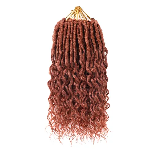Miniatura 29 de Cabello de Ganchillo Goddess Locs de 12 Pulgadas 8 Paquetes Nuevos Locs Sintéticos Suaves Trenzas de Ganchillo Ondas Profundas Extensiones de 1b