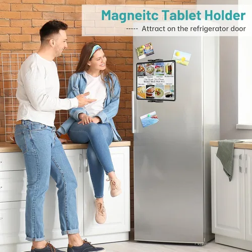 Miniatura 2 de Mippko Soporte magnético para tableta, nevera, iPad para vehículo/gabinete/estante de metal, soporte de base magnética fuerte que atrae