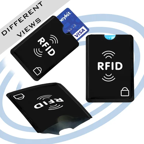 Miniatura 23 de SaiTech IT Juego de 10 fundas de bloqueo RFID, la mejor manera de proteger tus tarjetas del robo electrónico, diseño duradero, ligero y compacto
