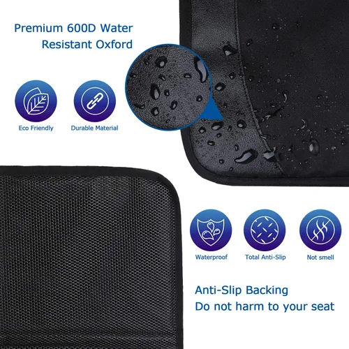 Miniatura 3 de Protector de asiento de automóvil, paquete de 2 protectores de asiento de automóvil grandes para niños y bebés con bolsillos organizadores