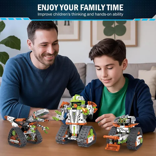 Miniatura 5 de Kit de construcción de robot STEM con control remoto para niños de 6 a 13 años, juguetes técnicos robóticos de codificación, regalos de cumpleaños
