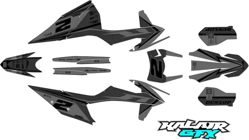 Miniatura 3 de Kit gráfico para KTM Enduro 4-Stroke 250 EXC-F, 350 EXC-F, 450 EXC-F y 500 EXC-F años 2020, 2021, 2022 y 2023 Razor Series Azul-Verde 16 Mil