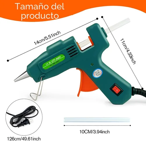 Miniatura 4 de SHJADE - Pistola de pegamento caliente con 30 barras de pegamento, pistola de fusión en caliente de precalentamiento rápido, kit de mini pistola