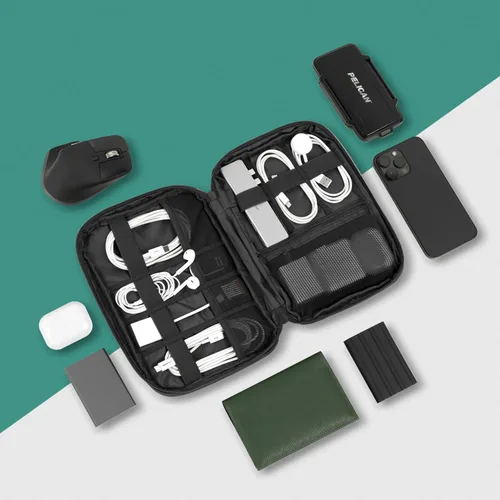 Miniatura 7 de PAVILIA Organizador de cables de viaje, organizador electrónico de viaje, estuche de almacenamiento de cables, bolsa pequeña para cable de carga