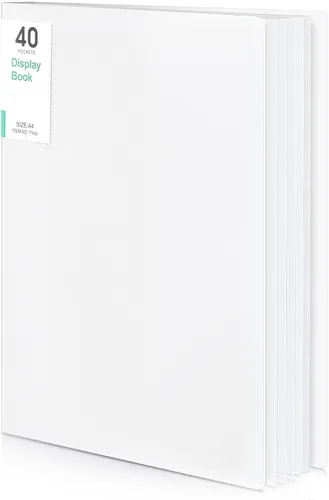 Miniatura 14 de Organizador de carpeta portafolio de 60 bolsillos Phyxin, protectores de hojas para carpeta de 8.5" x 11", carpeta de plástico que muestra 120 Blanco