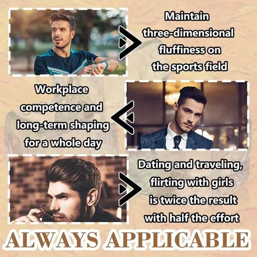 Miniatura 6 de Kit de gel para peinar el cabello para hombre con 2 peines, juego de cera de gel de peluquería esponjosa, hidratante de larga duración, no grasa