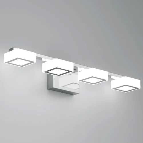 Miniatura 11 de Luminarias LED Modernas de Baño Sobre Espejo, 3 Luces de Tocador Regulables, Luz de Tocador de Baño Acrílica Negro Mate, 2700K-6500K Ajustable