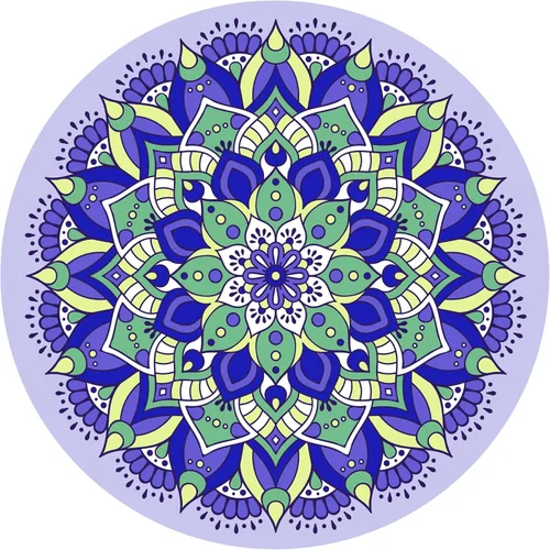 nuveti Tapete de meditación grande redondo para yoga, pilates, 0.138 in de grosor, base de goma natural de árbol antideslizante, agarre extragrueso.
