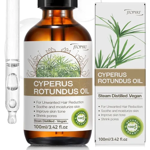 Aceite Cyperus Rotundus para Depilación: 60s Absorción Rápida Previene el Vello Encarnado Reduciendo e Inhibiendo el Crecimiento del Cabello en 68