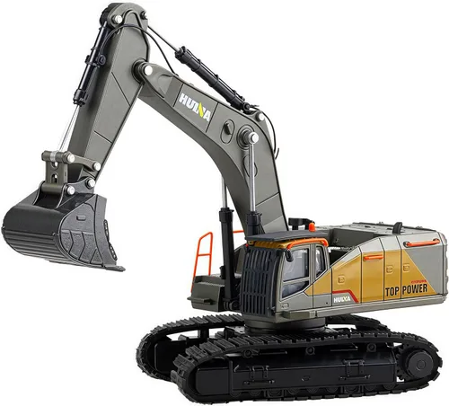 Miniatura 3 de Gemini&Genius Juguete de excavadora para niños, juguete de excavadora de pista de vehículo de construcción de metal, vehículo excavador de 1/50