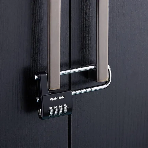 Miniatura 3 de Cerradura de combinación, cerradura de combinación de 4 dígitos, grillete de 3/8 pulgadas de largo, candado impermeable para exteriores