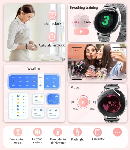 Miniatura 7 de LIGE Ultra-Thin Smart Watch for Women(Answer/Make Calls),1.43" Fitness Tracker Watch with Heart Rate,Clories Tracker 100+ Sports Modes,Always-on