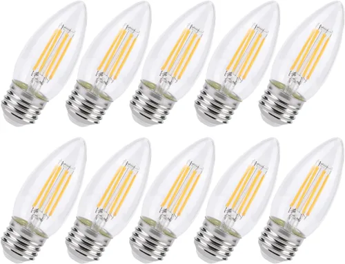 Miniatura 9 de KINUR Bombilla LED E26 de 40 W, bombillas de candelabro LED ámbar B11, bombilla decorativa blanca cálida de 2000 K, para ventilador de techo