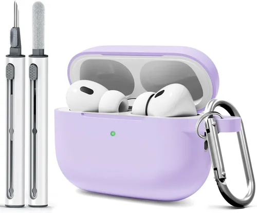 Miniatura 12 de Funda para AirPods Pro 2 con kit de limpieza, compatible con Airpods Pro de 2ª/1ª generación (cable USB-C) con llavero para mujeres y hombres, azul